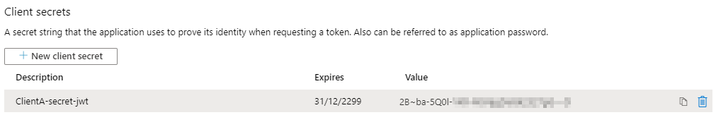 Create client secret