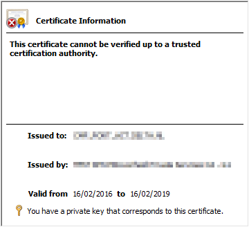 Wrong certificate store