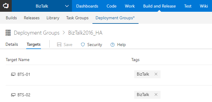 Deployment Group Targets